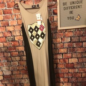 NWT Ai MAXI DRESS SLIMMING EMBELISHED FRONT SIZE XS